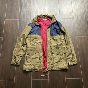 Sail Away Olive & Navy Men's Field Jacket with Red Lining